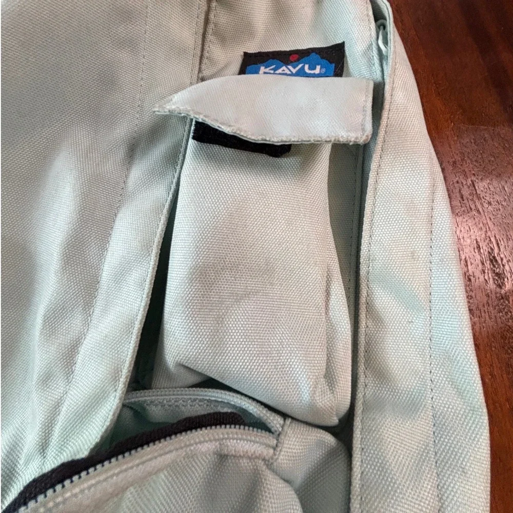 KAVU Rope Bag Mint Green Canvas Sling Crossbody Backpack Outdoors Gorpcore